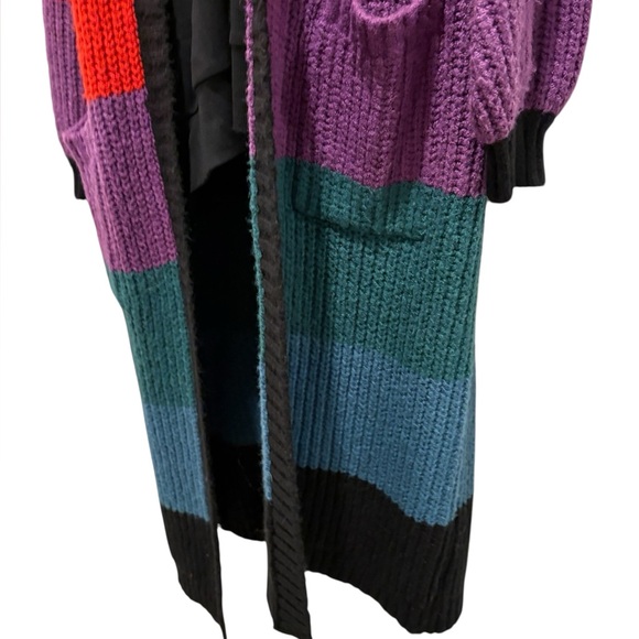 TORRID Women’s Chunky Duster Balloon Sleeve Sweater Multi Stripe Size 1 - Picture 7 of 13